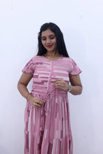 Imported Rayon Gathering Frock Model Night Gown's | Front Adjustable Gathering Style Rope Rope | Front Closed Button | Double Layer Sleeve | Trending Collection's for Stylish Women's (IRF)