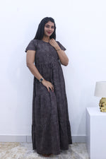 Imported Rayon Gathering Frock Model Night Gown's | Front Adjustable Gathering Style Rope Rope | Front Closed Button | Double Layer Sleeve | Trending Collection's for Stylish Women's (IRF)