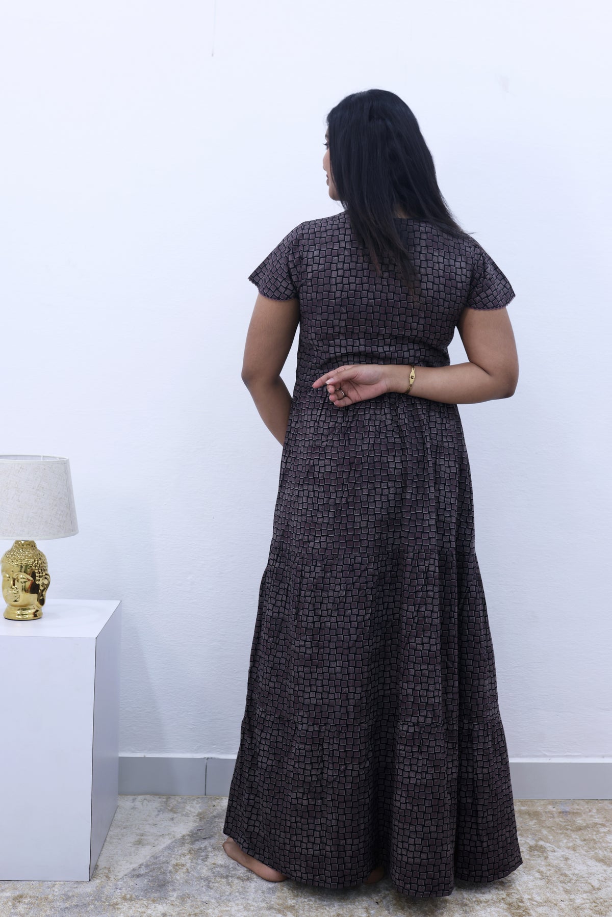 Imported Rayon Gathering Frock Model Night Gown's | Front Adjustable Gathering Style Rope Rope | Front Closed Button | Double Layer Sleeve | Trending Collection's for Stylish Women's (IRF)