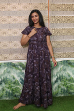 Imported Rayon Gathering Frock Model Night Gown's | Front Adjustable Gathering Style Rope Rope | Front Closed Button | Double Layer Sleeve | Trending Collection's for Stylish Women's (IRF)