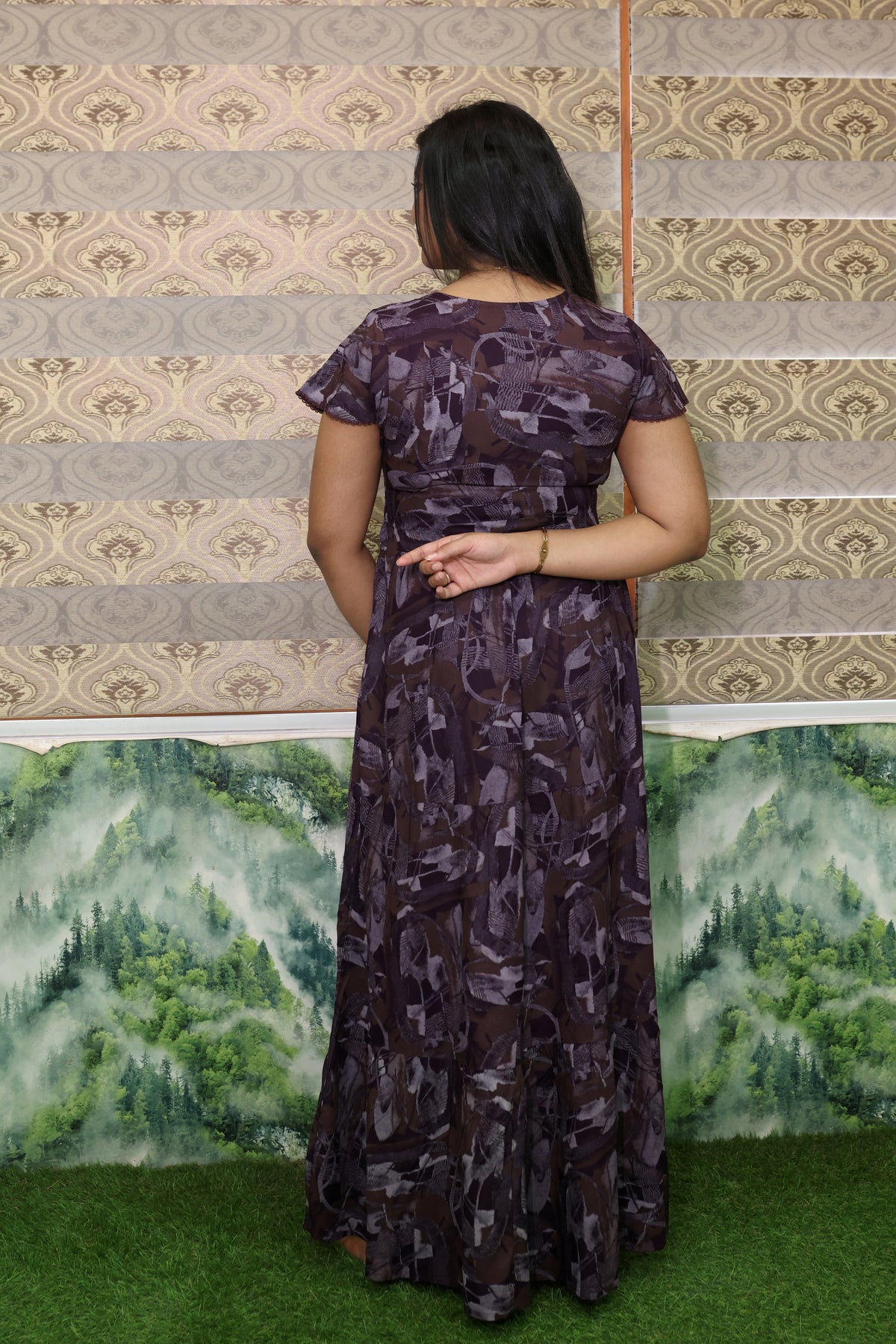 Imported Rayon Gathering Frock Model Night Gown's | Front Adjustable Gathering Style Rope Rope | Front Closed Button | Double Layer Sleeve | Trending Collection's for Stylish Women's (IRF)
