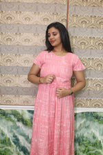 Imported Rayon Gathering Frock Model Night Gown's | Front Adjustable Gathering Style Rope Rope | Front Closed Button | Double Layer Sleeve | Trending Collection's for Stylish Women's (IRF)