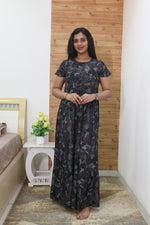 Imported Rayon Gathering Frock Model Night Gown's | Front Adjustable Gathering Style Rope Rope | Front Closed Button | Double Layer Sleeve | Trending Collection's for Stylish Women's (IRF)