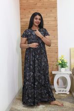 Imported Rayon Gathering Frock Model Night Gown's | Front Adjustable Gathering Style Rope Rope | Front Closed Button | Double Layer Sleeve | Trending Collection's for Stylish Women's (IRF)