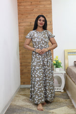Imported Rayon Gathering Frock Model Night Gown's | Front Adjustable Gathering Style Rope Rope | Front Closed Button | Double Layer Sleeve | Trending Collection's for Stylish Women's (IRF)