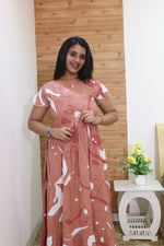 Imported Rayon Gathering Frock Model Night Gown's | Front Adjustable Gathering Style Rope Rope | Front Closed Button | Double Layer Sleeve | Trending Collection's for Stylish Women's (IRF)