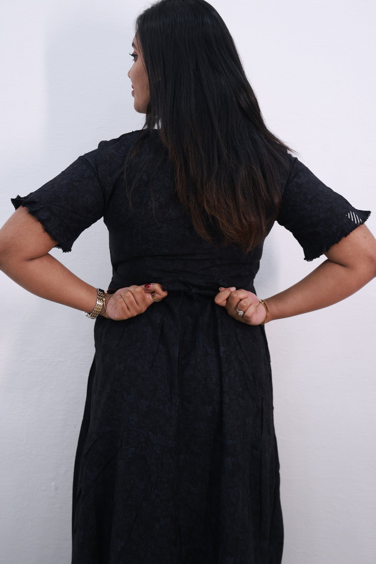 Mangai 3 Layer Frock Model Nighties Soft and Smooth Premium Quality Rayon Material , Fancy Frilled Sleeve, Side Pocket , Back tie Rope , Stylish Collection's for Trendy Women's (MRK)