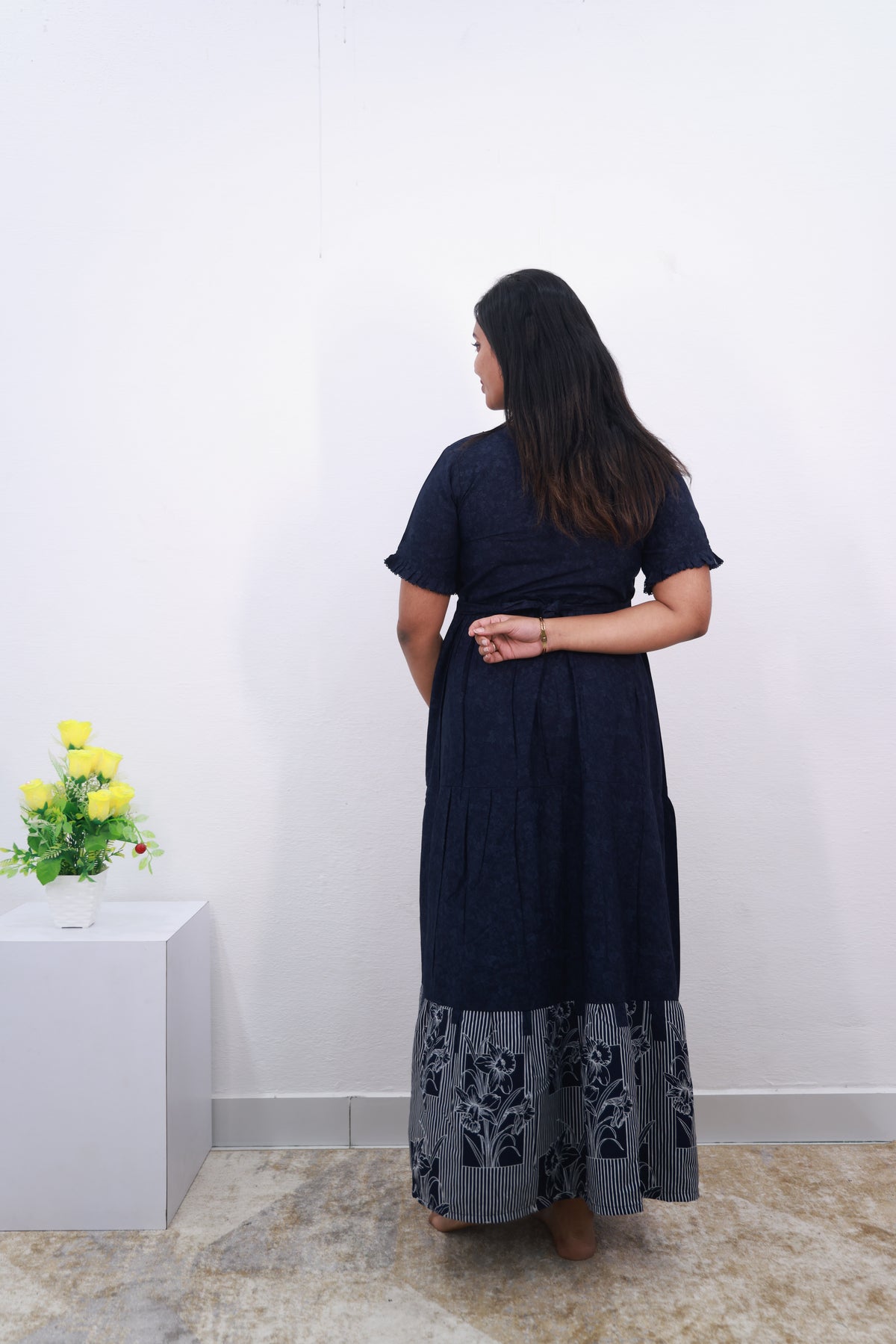Mangai 3 Layer Frock Model Nighties Soft and Smooth Premium Quality Rayon Material , Fancy Frilled Sleeve, Side Pocket , Back tie Rope , Stylish Collection's for Trendy Women's (MRK)