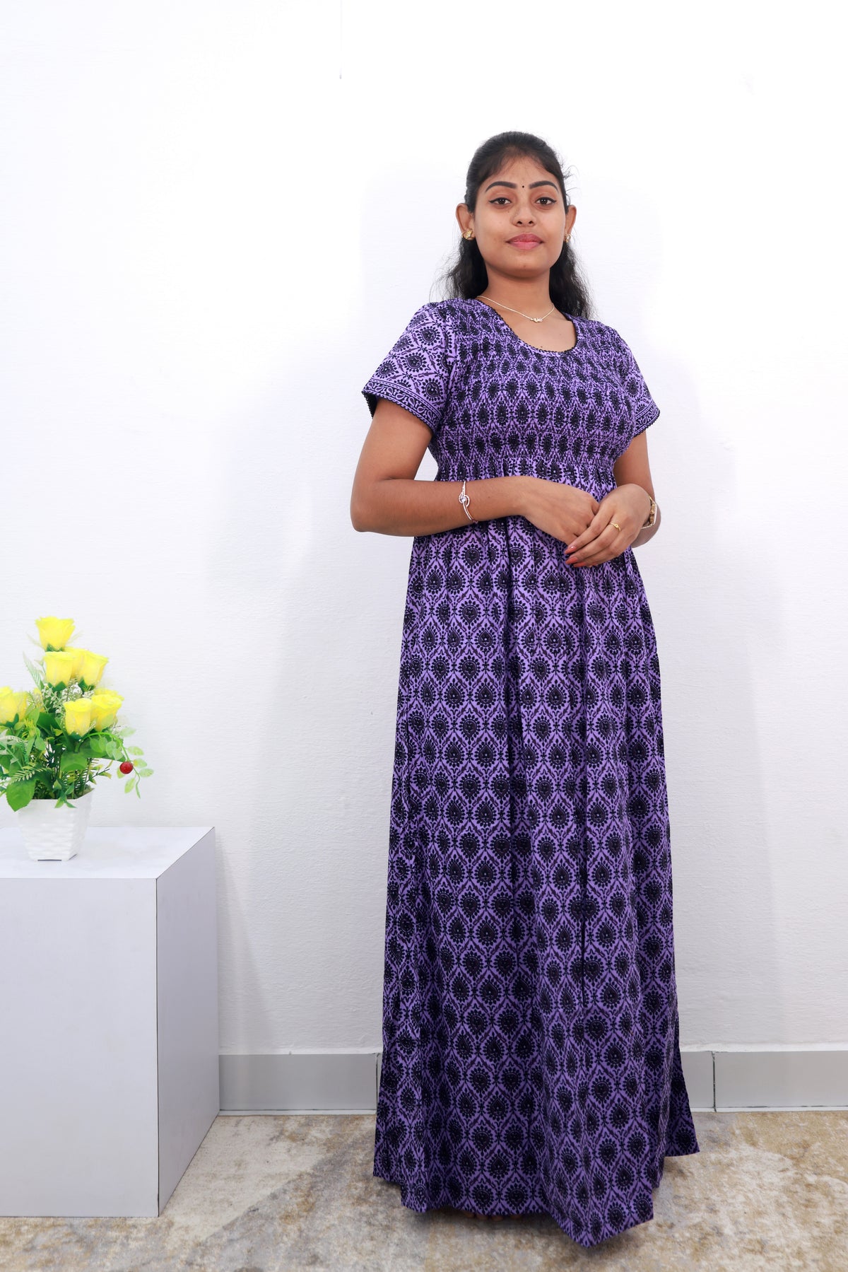 Soft Cotton Stretchable Smocking Nighties for New Arrivals | Daily Comforts & Light Weighted Elastic Nighties| Smocking Nightgown for Trendy Women's (SCT)