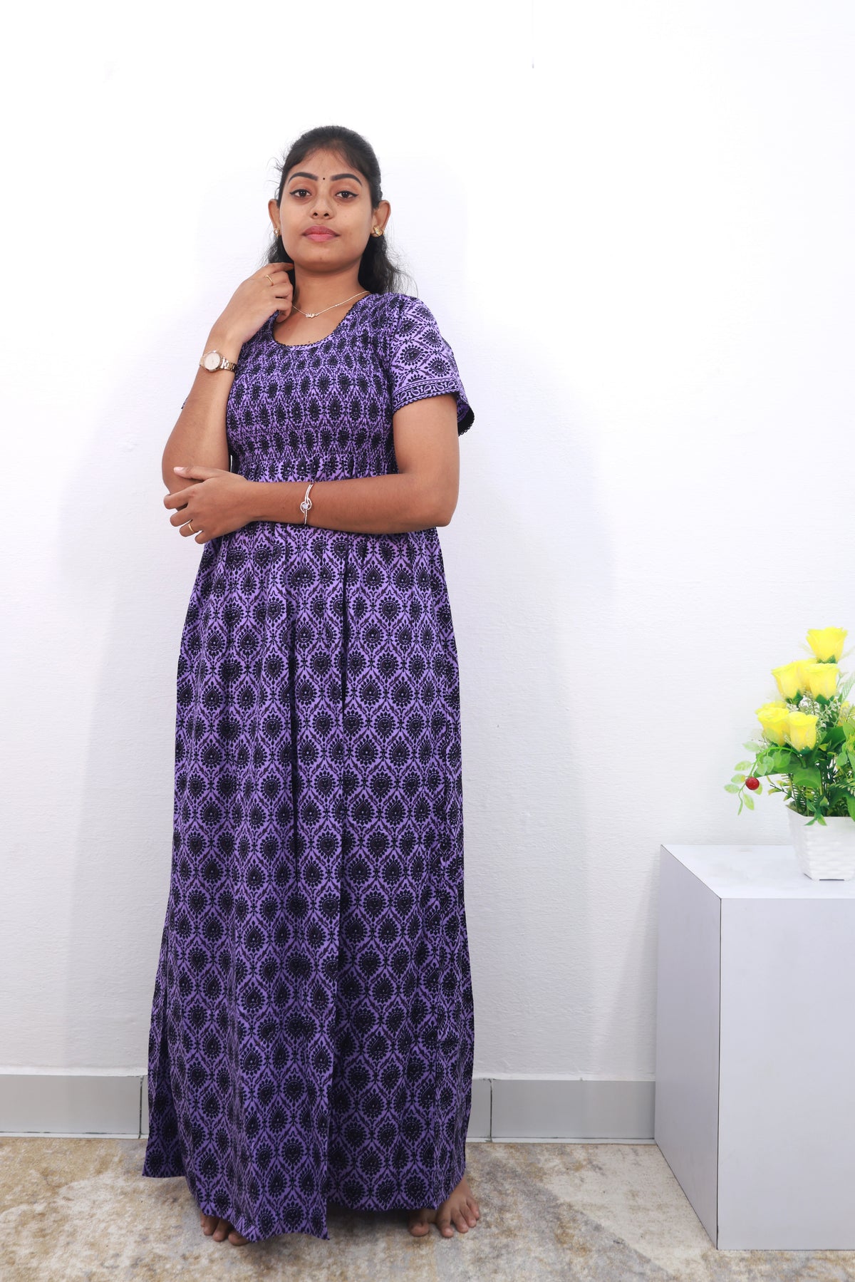 Soft Cotton Stretchable Smocking Nighties for New Arrivals | Daily Comforts & Light Weighted Elastic Nighties| Smocking Nightgown for Trendy Women's (SCT)