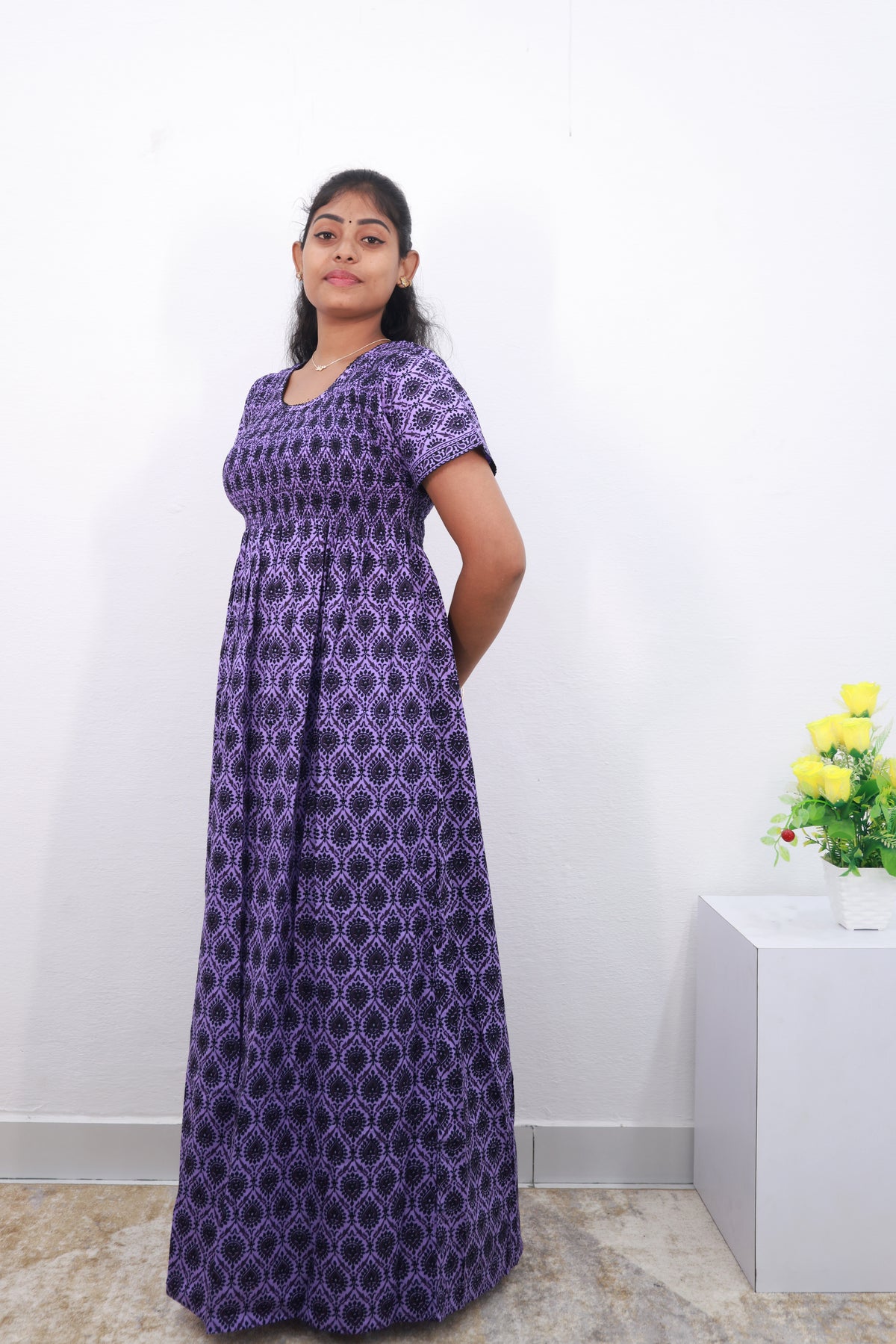 Soft Cotton Stretchable Smocking Nighties for New Arrivals | Daily Comforts & Light Weighted Elastic Nighties| Smocking Nightgown for Trendy Women's (SCT)
