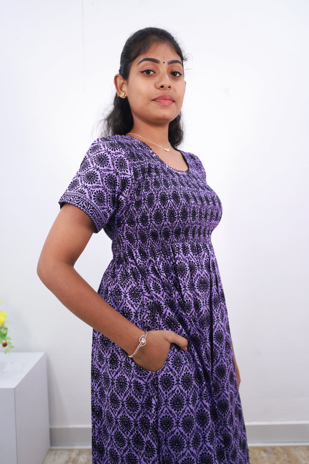 Soft Cotton Stretchable Smocking Nighties for New Arrivals | Daily Comforts & Light Weighted Elastic Nighties| Smocking Nightgown for Trendy Women's (SCT)