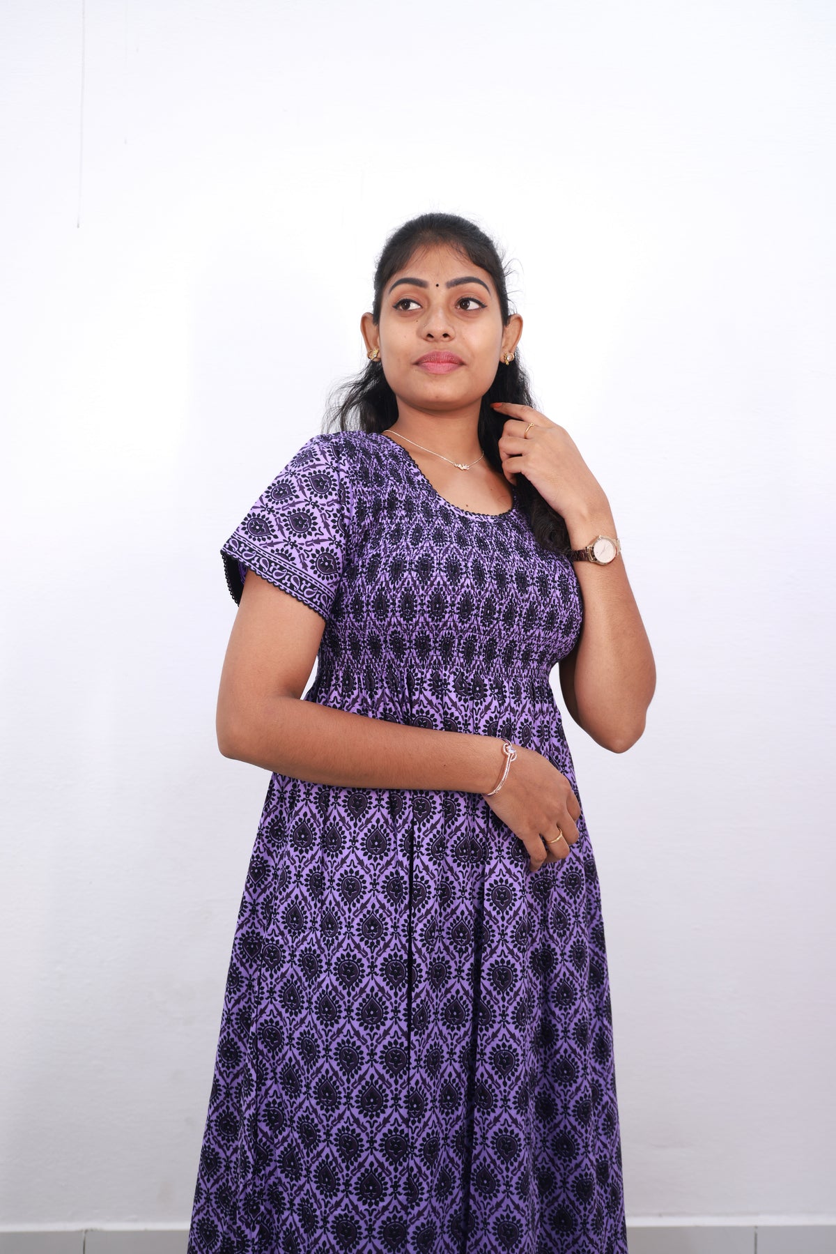 Soft Cotton Stretchable Smocking Nighties for New Arrivals | Daily Comforts & Light Weighted Elastic Nighties| Smocking Nightgown for Trendy Women's (SCT)