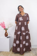 Mangai 3 Layer Frock Model Nighties Soft and Smooth Premium Quality Rayon Material , Fancy Frilled Sleeve, Side Pocket , Back tie Rope , Stylish Collection's for Trendy Women's (MRK)