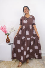 Mangai 3 Layer Frock Model Nighties Soft and Smooth Premium Quality Rayon Material , Fancy Frilled Sleeve, Side Pocket , Back tie Rope , Stylish Collection's for Trendy Women's (MRK)