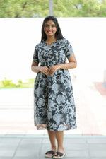 New Katha Printed Stylish Feeding Maxi with Soft Cotton Fabric, V-Cut Neck & Back Tie-Up Rope MAXI Feeding Frock (KFM)