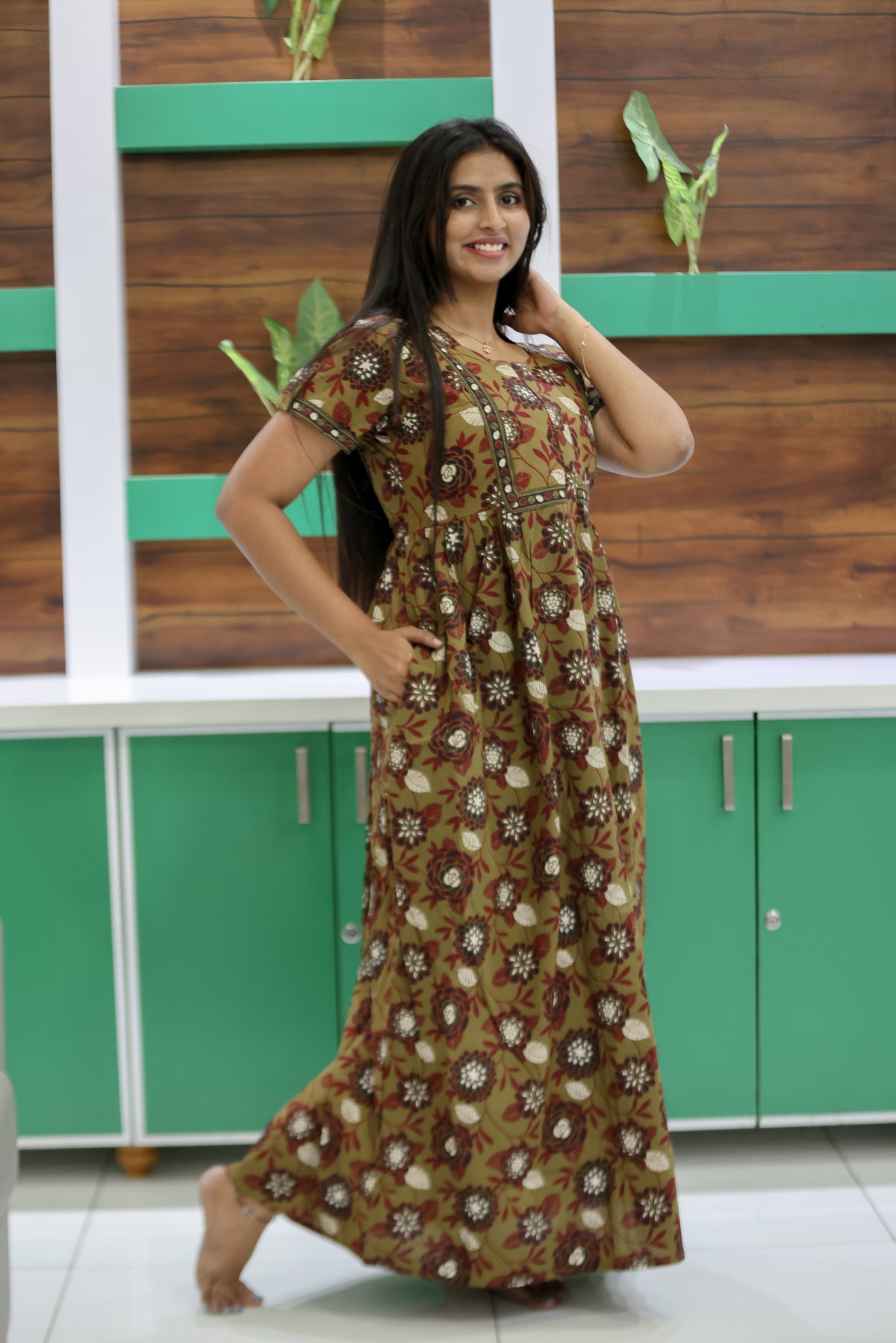 Cotton FROCK Model Casual Wear Nighties | Stylish Pleated Frock Style | Multipurpose Nighties | Pregnancy Wear | Pleated Model | Stylish Nighties for Stylish Women (PWC)