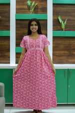 Cotton FROCK Model Casual Wear Nighties | Stylish Pleated Frock Style | Multipurpose Nighties | Pregnancy Wear | Pleated Model | Stylish Nighties for Stylish Women (PWC)