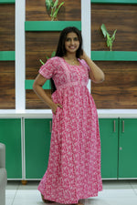 Cotton FROCK Model Casual Wear Nighties | Stylish Pleated Frock Style | Multipurpose Nighties | Pregnancy Wear | Pleated Model | Stylish Nighties for Stylish Women (PWC)