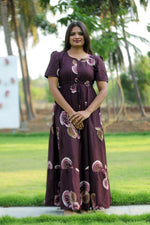 Stylish Arrivals Rayon Gathering Frock Model Night Gown's | Front Adjustable Gathering Style Rope | Puff Sleeve | Trending Collection's for Stylish Women's (FKG)