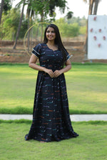 Stylish Arrivals Rayon Gathering Frock Model Night Gown's | Front Adjustable Gathering Style Rope | Double Layer Sleeve | Trending Collection's for Stylish Women's (FKG)