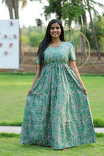 Stylish Arrivals Rayon Gathering Frock Model Night Gown's | Front Adjustable Gathering Style Rope | Puff Sleeve | Trending Collection's for Stylish Women's (FKG)