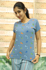 Mangai New Premium Cotton Knitted Pyjama Set Night Suits | Summer Special Arrivals Top & Bottom Set | Soft & Smooth Nightwear a Trendy Women's (PYJAMA SET)