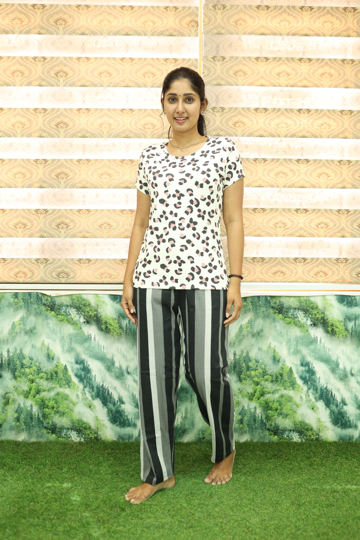 Mangai New Premium Cotton Knitted Pyjama Set Night Suits | Summer Special Arrivals Top & Bottom Set | Soft & Smooth Nightwear a Trendy Women's (PYJAMA SET)