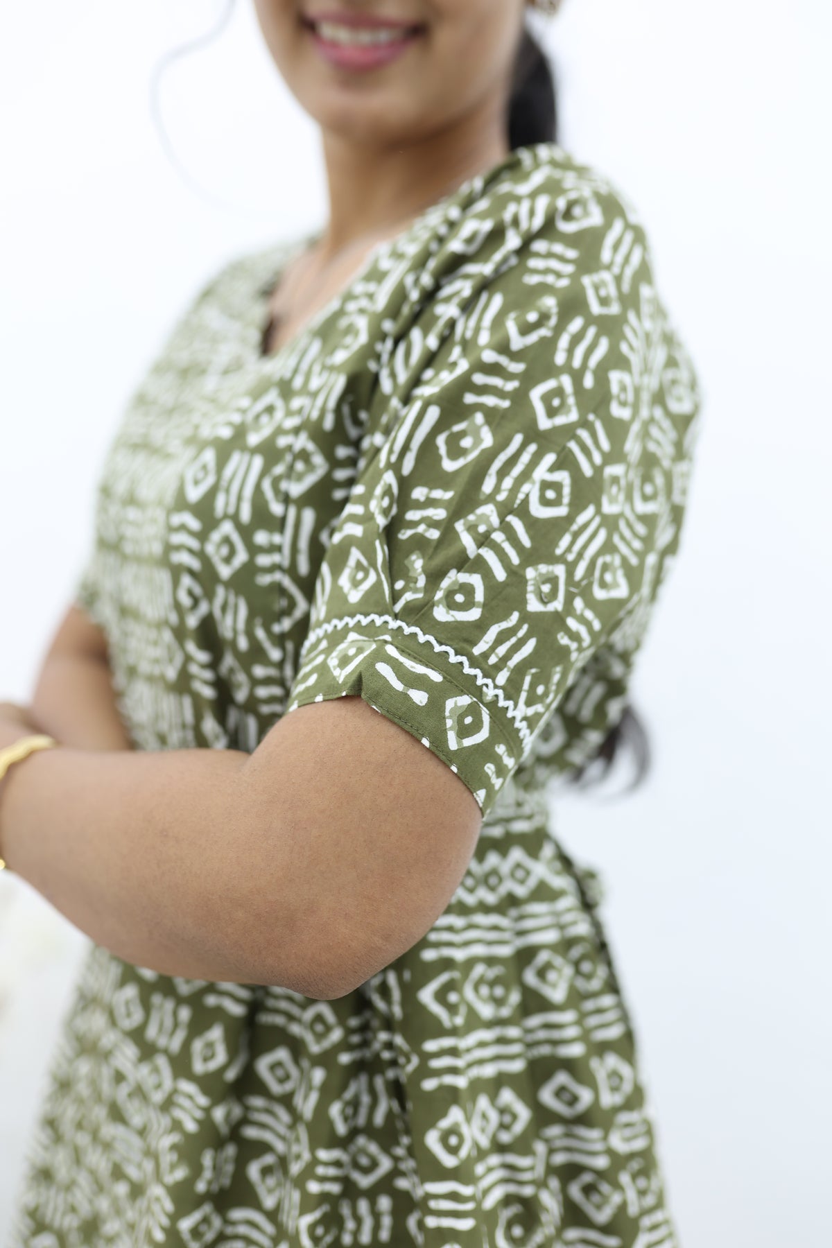 New Mangai Cotton Feeding MAXI Soft & Smooth Cotton | Invisible Vertical Feeding Zipper | Side Pockets | Back Adjustable Tie Rope |Casual & Maternity Wear (JFM)