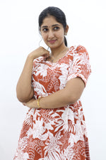 New Mangai Cotton Feeding MAXI Soft & Smooth Cotton | Invisible Vertical Feeding Zipper | Side Pockets | Back Adjustable Tie Rope |Casual & Maternity Wear (JFM)