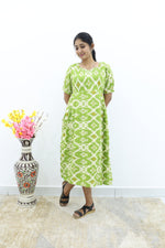 New Mangai Cotton Feeding MAXI Soft & Smooth Cotton | Invisible Vertical Feeding Zipper | Side Pockets | Back Adjustable Tie Rope |Casual & Maternity Wear (JFM)