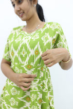 New Mangai Cotton Feeding MAXI Soft & Smooth Cotton | Invisible Vertical Feeding Zipper | Side Pockets | Back Adjustable Tie Rope |Casual & Maternity Wear (JFM)