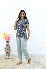 Mangai New Premium Cotton Knitted Pyjama Set Night Suits | Summer Special Arrivals Top & Bottom Set | Soft & Smooth Nightwear a Trendy Women's (PYJAMA SET)