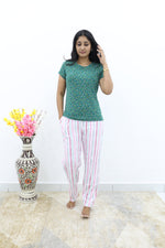 Mangai New Premium Cotton Knitted Pyjama Set Night Suits | Summer Special Arrivals Top & Bottom Set | Soft & Smooth Nightwear a Trendy Women's (PYJAMA SET)