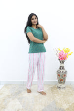 Mangai New Premium Cotton Knitted Pyjama Set Night Suits | Summer Special Arrivals Top & Bottom Set | Soft & Smooth Nightwear a Trendy Women's (PYJAMA SET)