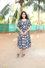 New Mangai Cotton Feeding MAXI Soft & Smooth Cotton | Invisible Vertical Feeding Zipper | Side Pockets | Back Adjustable Tie Rope |Casual & Maternity Wear (JFM)