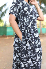 New Mangai Cotton Feeding MAXI Soft & Smooth Cotton | Invisible Vertical Feeding Zipper | Side Pockets | Back Adjustable Tie Rope |Casual & Maternity Wear (JFM)