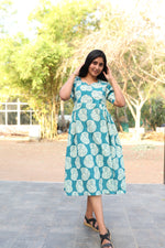 New Mangai Cotton Feeding MAXI Soft & Smooth Cotton | Invisible Vertical Feeding Zipper | Side Pockets | Back Adjustable Tie Rope |Casual & Maternity Wear (JFM)