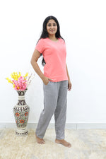 Mangai New Premium Cotton Knitted Pyjama Set Night Suits | Summer Special Arrivals Top & Bottom Set | Soft & Smooth Nightwear a Trendy Women's (PYJAMA SET)