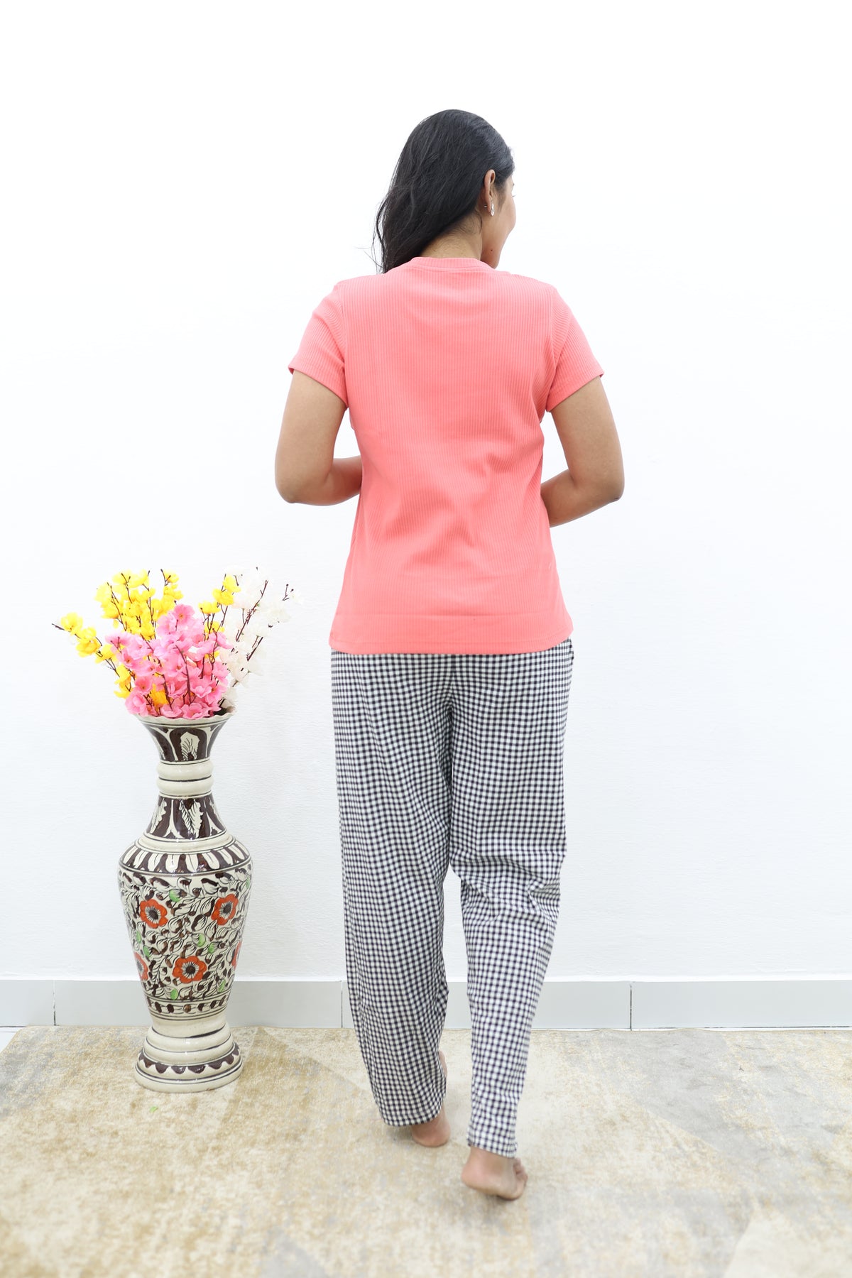 Mangai New Premium Cotton Knitted Pyjama Set Night Suits | Summer Special Arrivals Top & Bottom Set | Soft & Smooth Nightwear a Trendy Women's (PYJAMA SET)