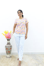 Mangai New Premium Cotton Knitted Pyjama Set Night Suits | Summer Special Arrivals Top & Bottom Set | Soft & Smooth Nightwear a Trendy Women's (PYJAMA SET)