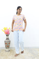 Mangai New Premium Cotton Knitted Pyjama Set Night Suits | Summer Special Arrivals Top & Bottom Set | Soft & Smooth Nightwear a Trendy Women's (PYJAMA SET)