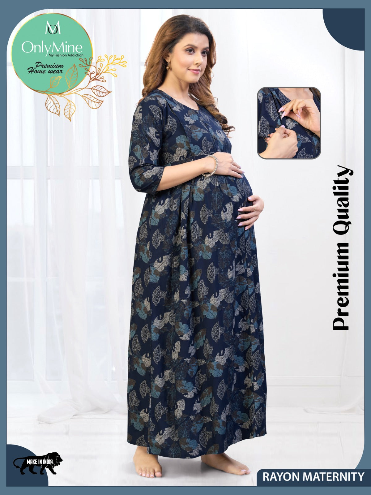 Fresh Arrivals4-IN-ONE Mom's Wear - Soft & Smooth Rayon | Maternity | Feeding | Long Frock | Casual Wear for Pregnancy Women (4-IN-ONE)