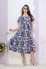 Imported Rayon MAXI FROCK Model Nighties | Fancy Petal Sleeve | Fancy Neck & Side Pocket | Pleated Frock MAXI Style | Trendy Collection's for Stylish Women & Teenage Girl (IRM)