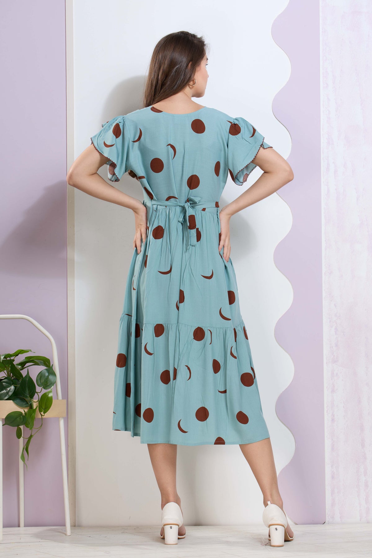 Imported Rayon MAXI FROCK Model Nighties | Fancy Petal Sleeve | Fancy Neck & Side Pocket | Pleated Frock MAXI Style | Trendy Collection's for Stylish Women & Teenage Girl (IRM)