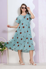 Imported Rayon MAXI FROCK Model Nighties | Fancy Petal Sleeve | Fancy Neck & Side Pocket | Pleated Frock MAXI Style | Trendy Collection's for Stylish Women & Teenage Girl (IRM)