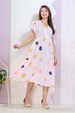 Imported Rayon MAXI FROCK Model Nighties | Fancy Petal Sleeve | Fancy Neck & Side Pocket | Pleated Frock MAXI Style | Trendy Collection's for Stylish Women & Teenage Girl (IRM)