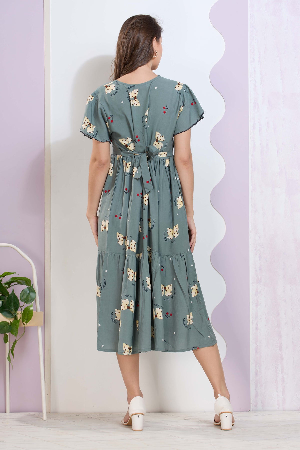 Imported Rayon MAXI FROCK Model Nighties | Fancy Petal Sleeve | Fancy Neck & Side Pocket | Pleated Frock MAXI Style | Trendy Collection's for Stylish Women & Teenage Girl (IRM)