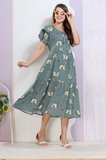 Imported Rayon MAXI FROCK Model Nighties | Fancy Petal Sleeve | Fancy Neck & Side Pocket | Pleated Frock MAXI Style | Trendy Collection's for Stylish Women & Teenage Girl (IRM)