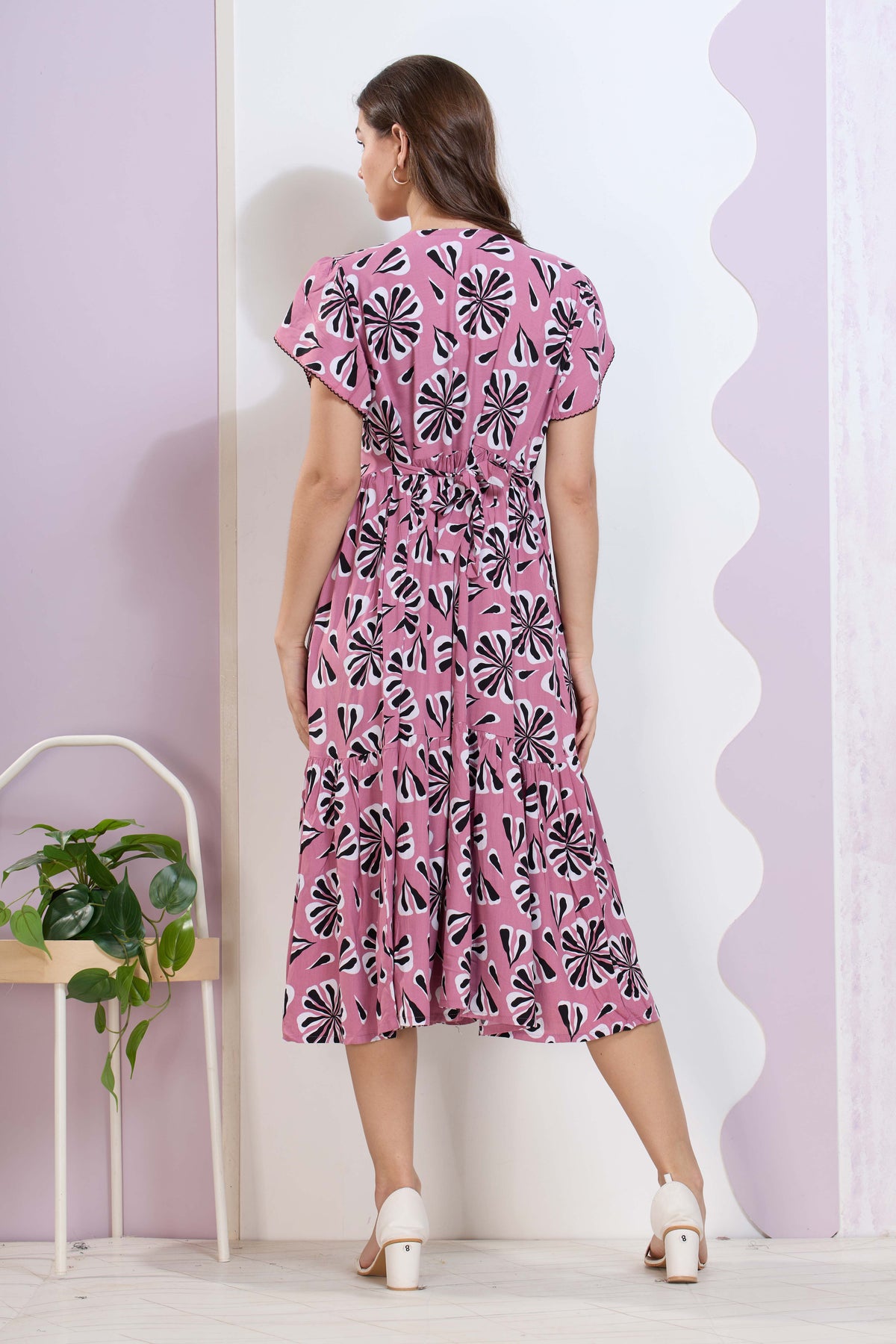 Imported Rayon MAXI FROCK Model Nighties | Fancy Petal Sleeve | Fancy Neck & Side Pocket | Pleated Frock MAXI Style | Trendy Collection's for Stylish Women & Teenage Girl (IRM)